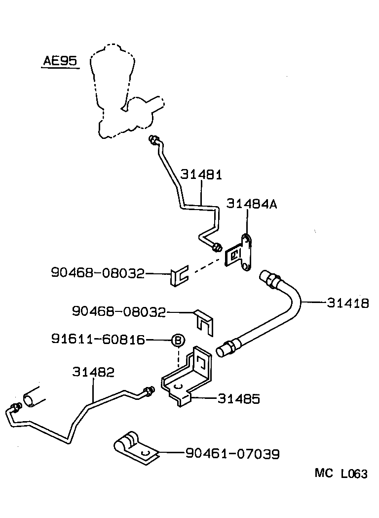  SPRINTER CARIB |  CLUTCH PEDAL FLEXIBLE HOSE