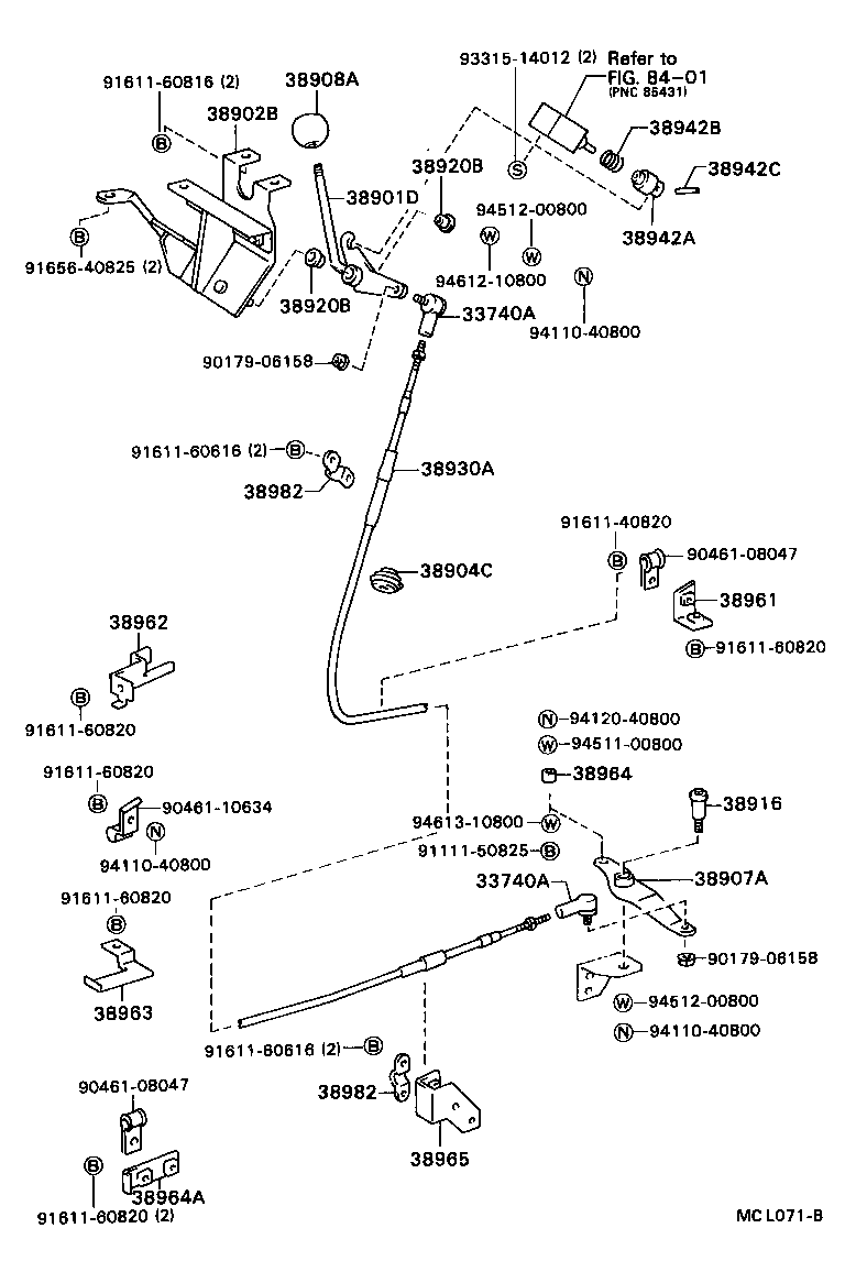 DYNA TOYOACE |  POWER TAKE OFF LEVER LINK