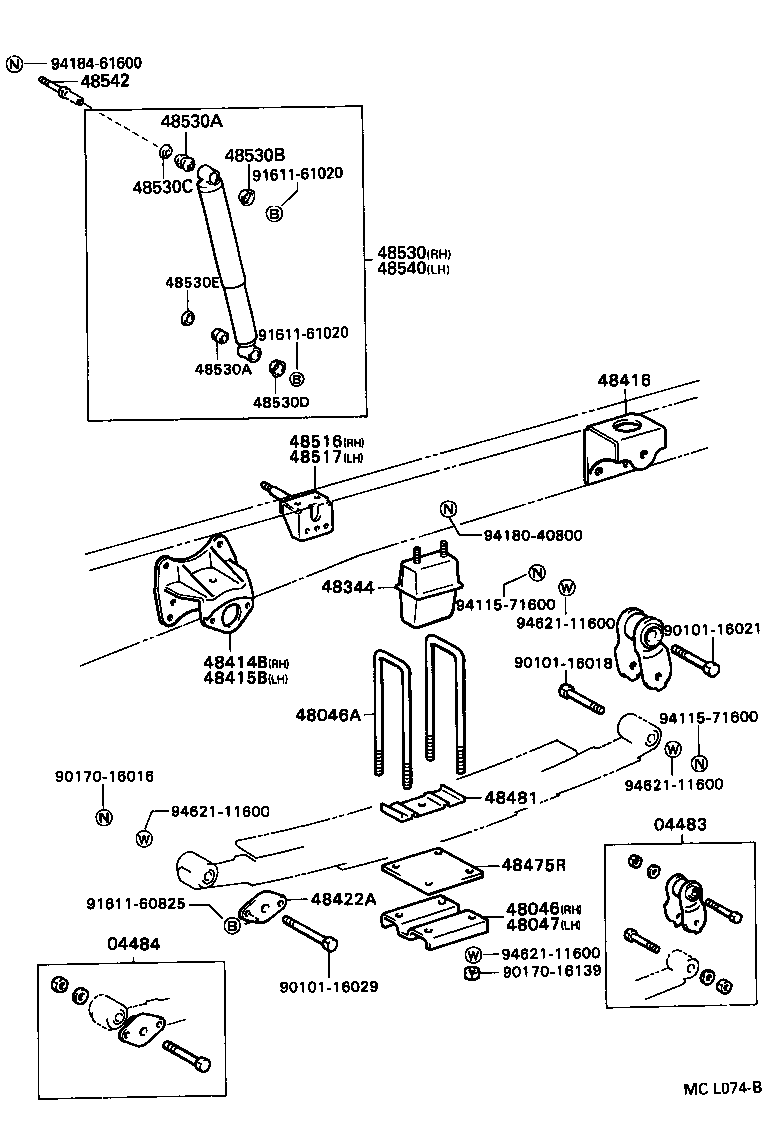  DYNA TOYOACE |  REAR SPRING SHOCK ABSORBER