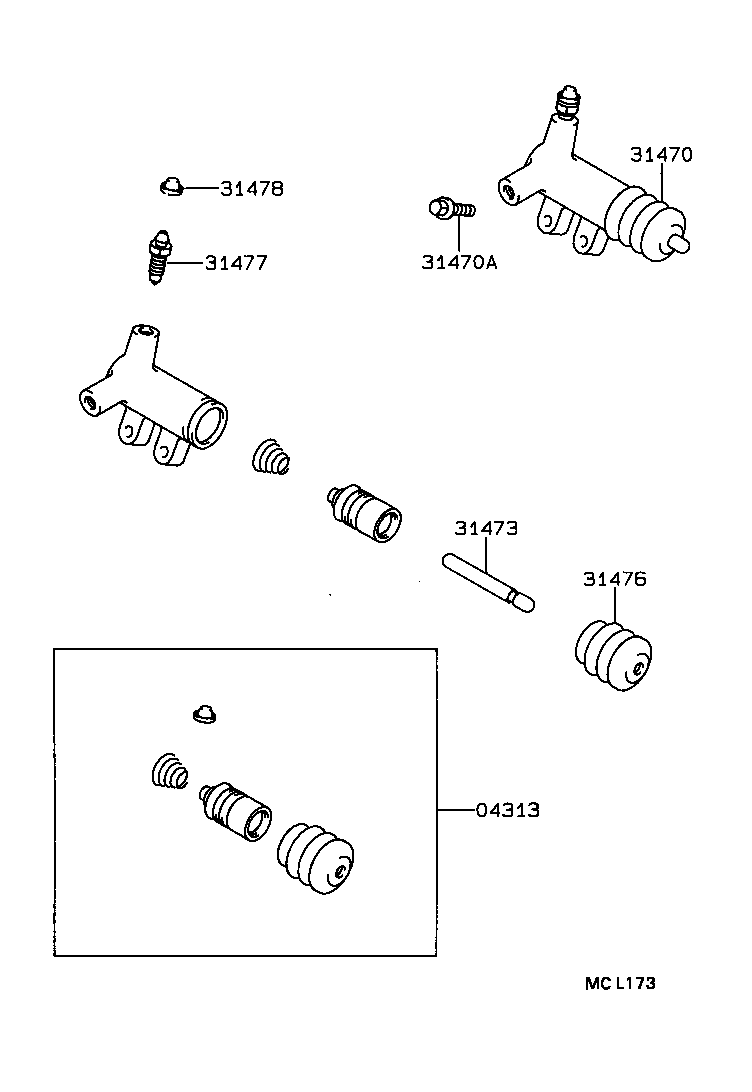  COROLLA 2 |  CLUTCH RELEASE CYLINDER