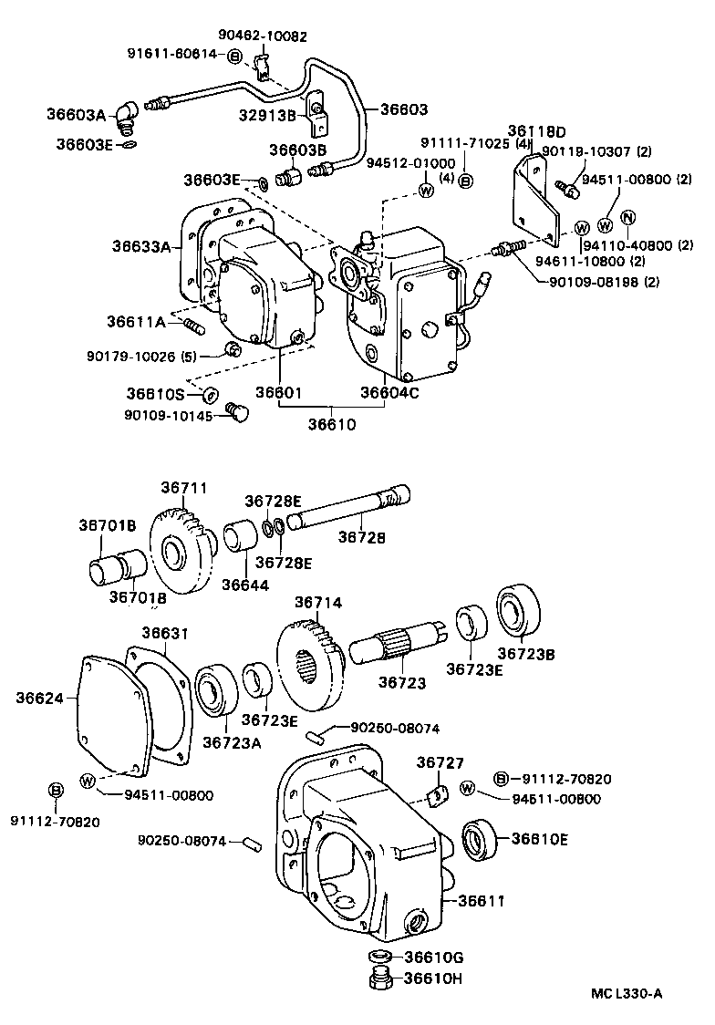  DYNA TOYOACE |  POWER TAKE OFF CASE GEAR