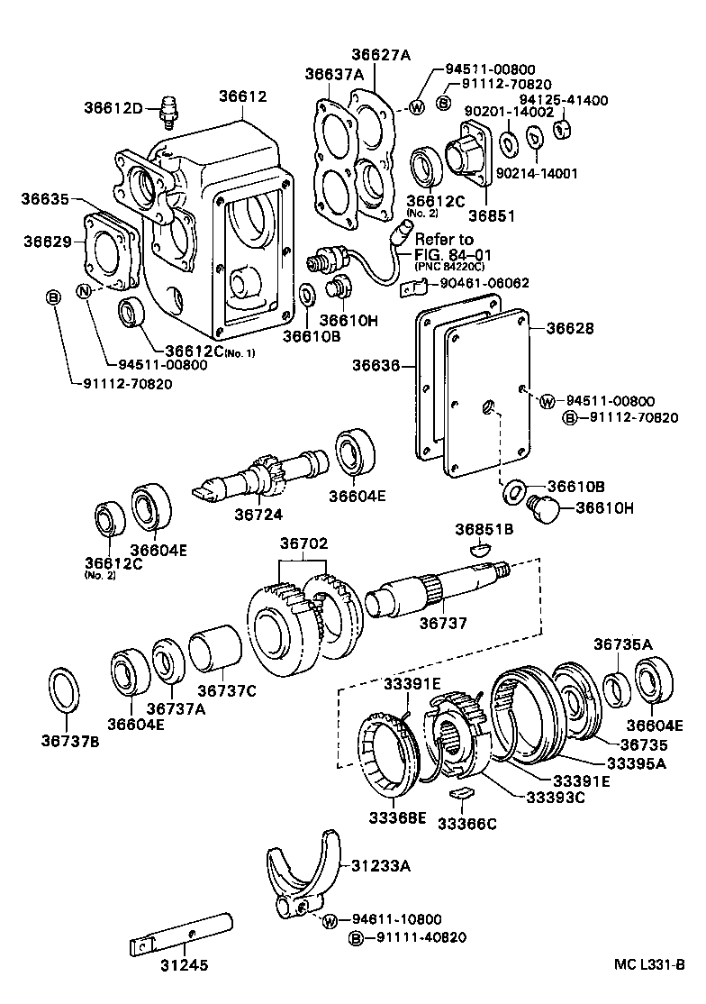  DYNA TOYOACE |  POWER TAKE OFF CASE GEAR