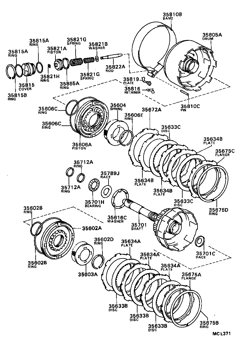  CORSA TERCEL |  BRAKE BAND MULTIPLE DISC CLUTCH ATM