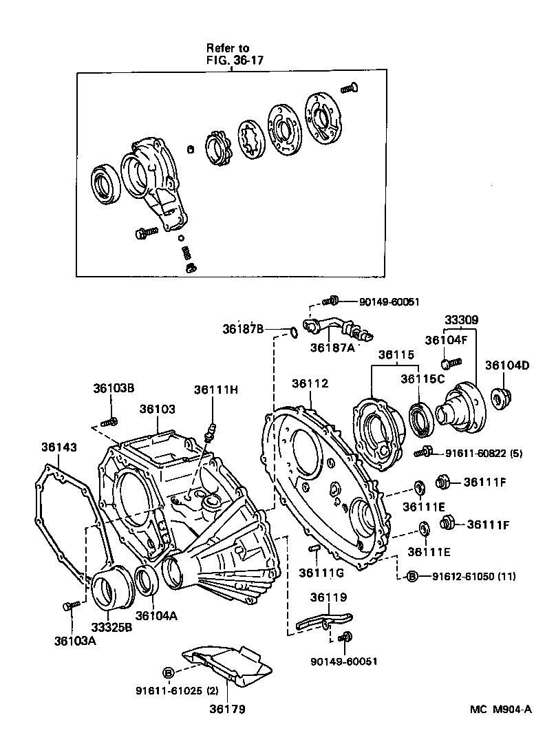  LITE TOWNACE V WG |  TRANSFER CASE EXTENSION HOUSING