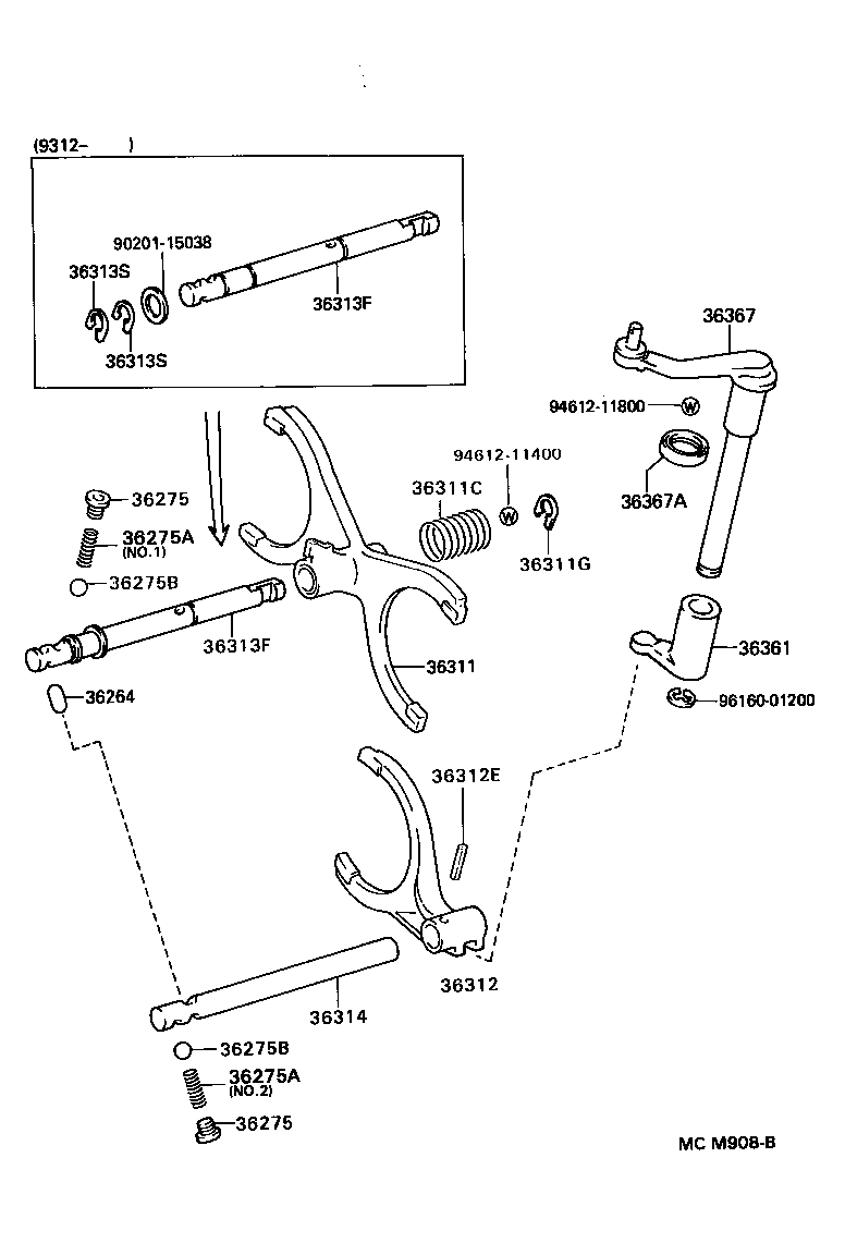  LITE TOWNACE V WG |  TRANSFER LEVER SHIFT ROD