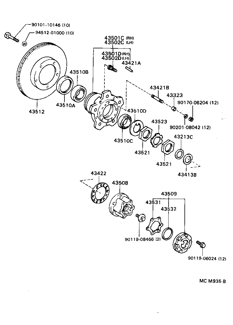  LITE TOWNACE V WG |  FRONT AXLE HUB