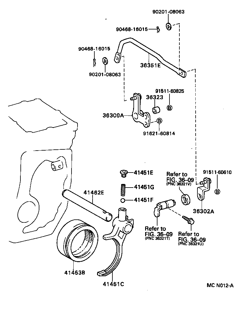  CARINA FF |  TRANSFER LEVER SHIFT ROD