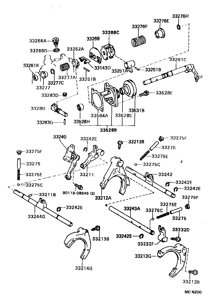  CAMRY VISTA |  GEAR SHIFT FORK LEVER SHAFT MTM