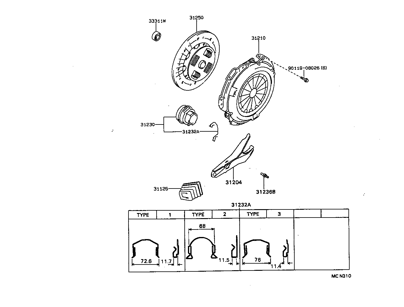  MARK 2 V WG |  CLUTCH RELEASE FORK