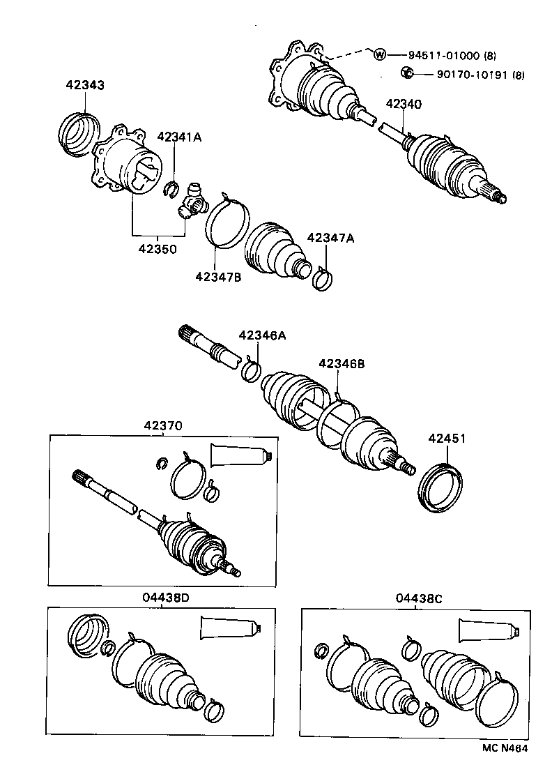  CAMRY VISTA |  REAR AXLE SHAFT HUB