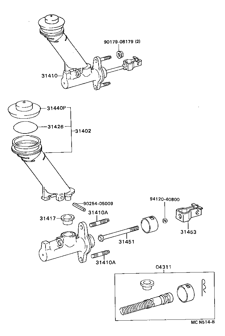  CARINA FF |  CLUTCH MASTER CYLINDER