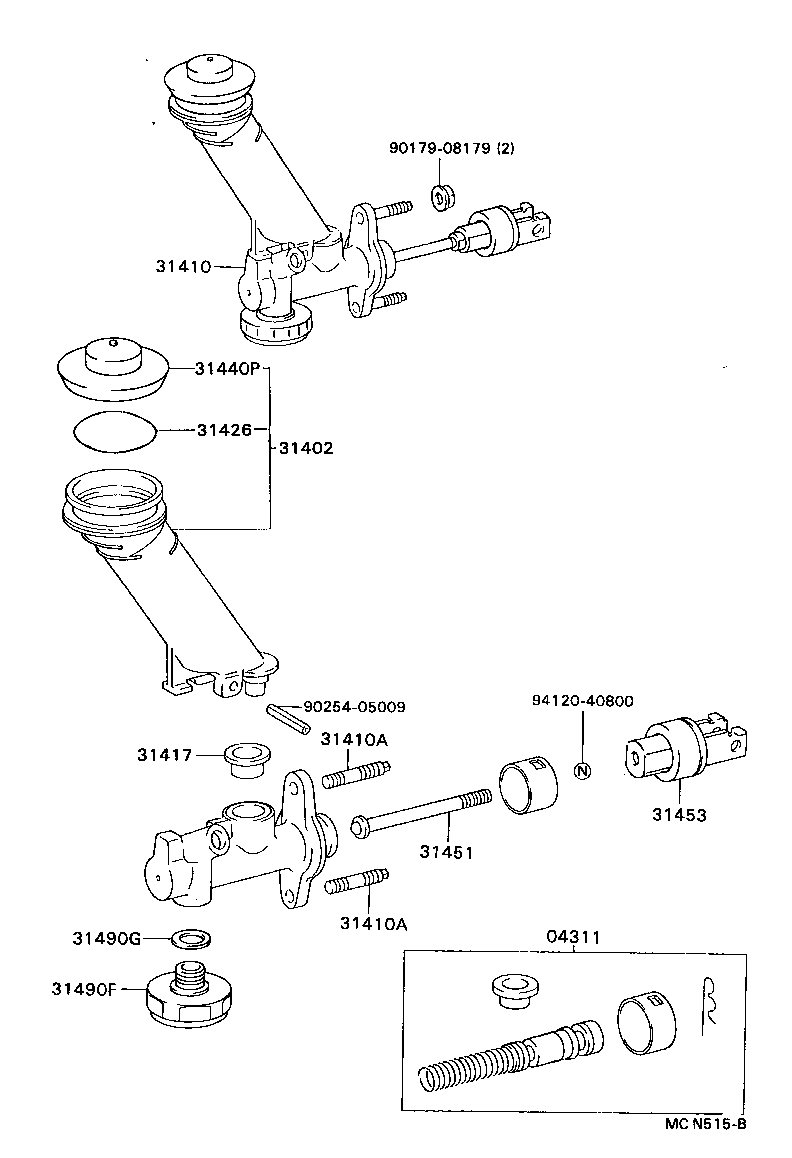  CARINA FF |  CLUTCH MASTER CYLINDER