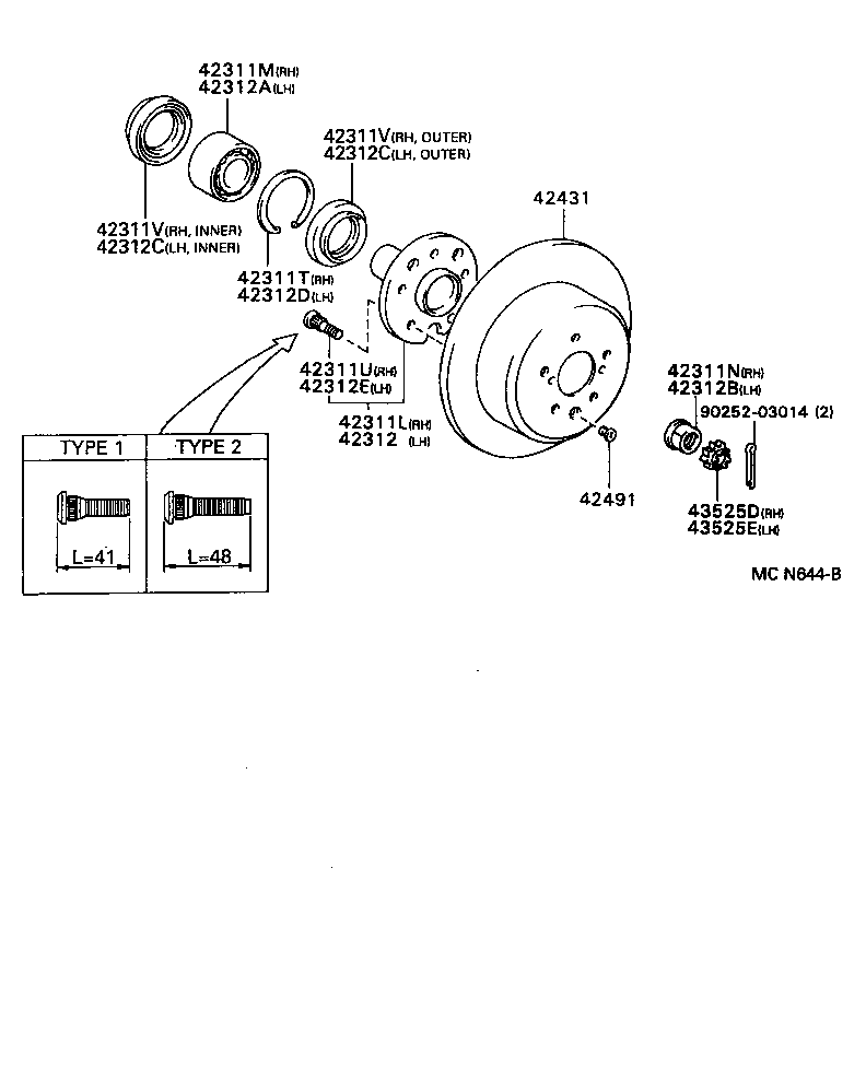  CARINA FF |  REAR AXLE SHAFT HUB