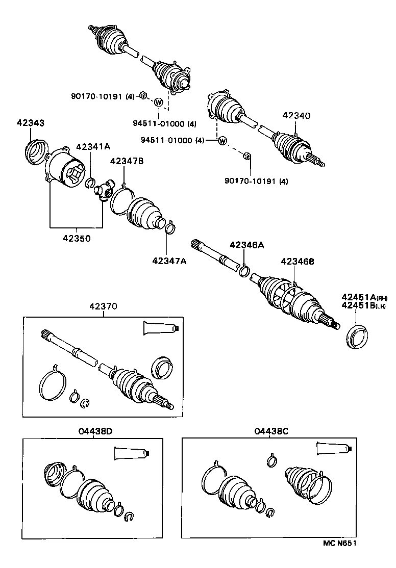  CARINA FF |  REAR AXLE SHAFT HUB