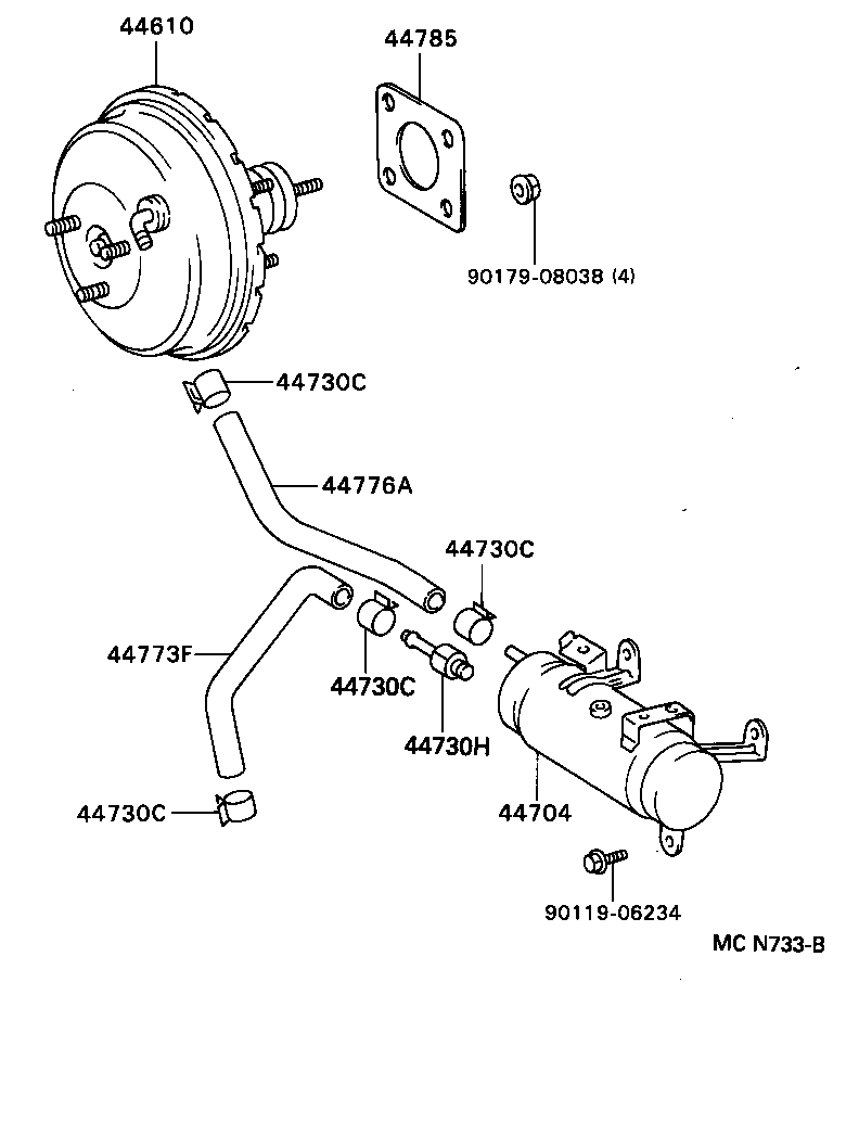  CARINA FF |  BRAKE BOOSTER VACUUM TUBE