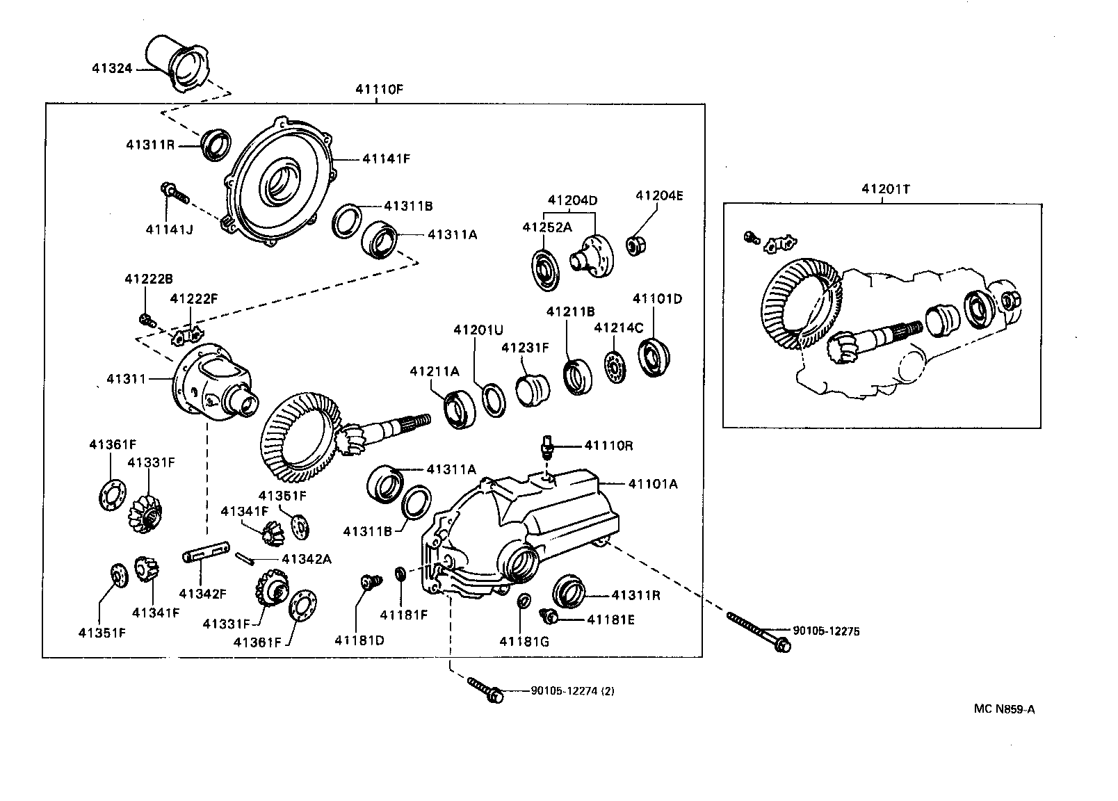  CROWN CROWN MAJESTA |  FRONT AXLE HOUSING DIFFERENTIAL