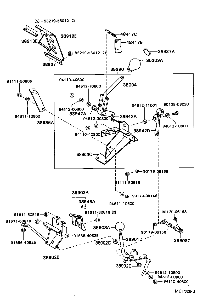 DYNA TOYOACE |  POWER TAKE OFF LEVER LINK