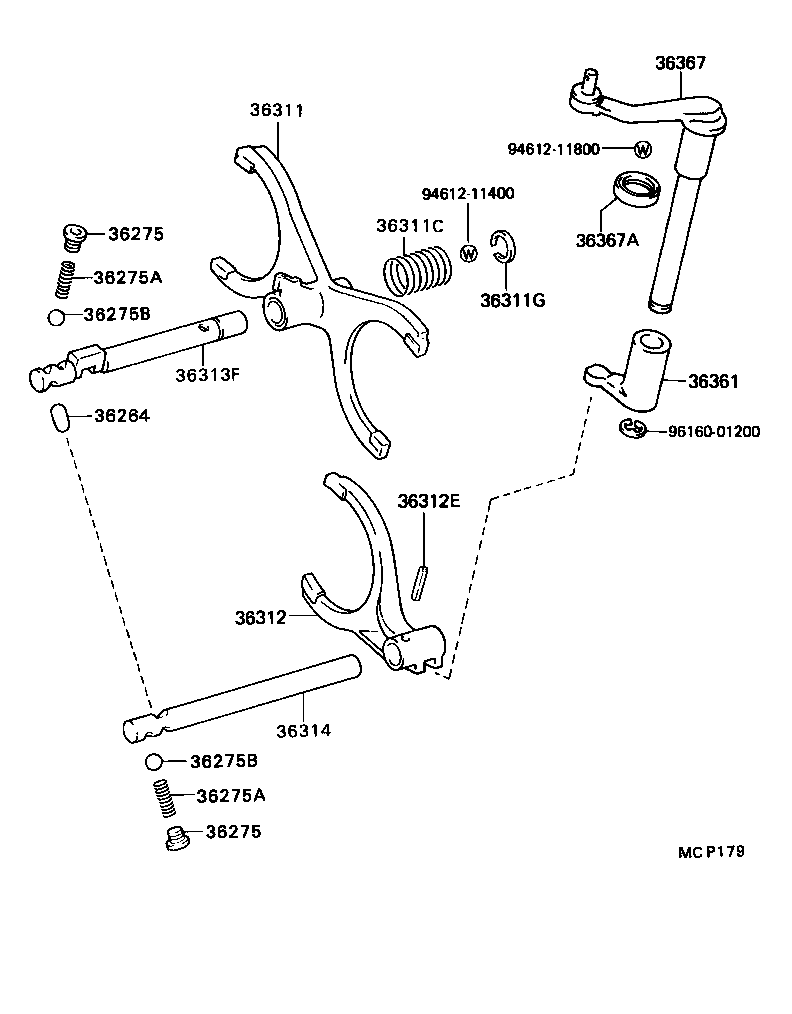  TOWN MASTERACE V WG |  TRANSFER LEVER SHIFT ROD