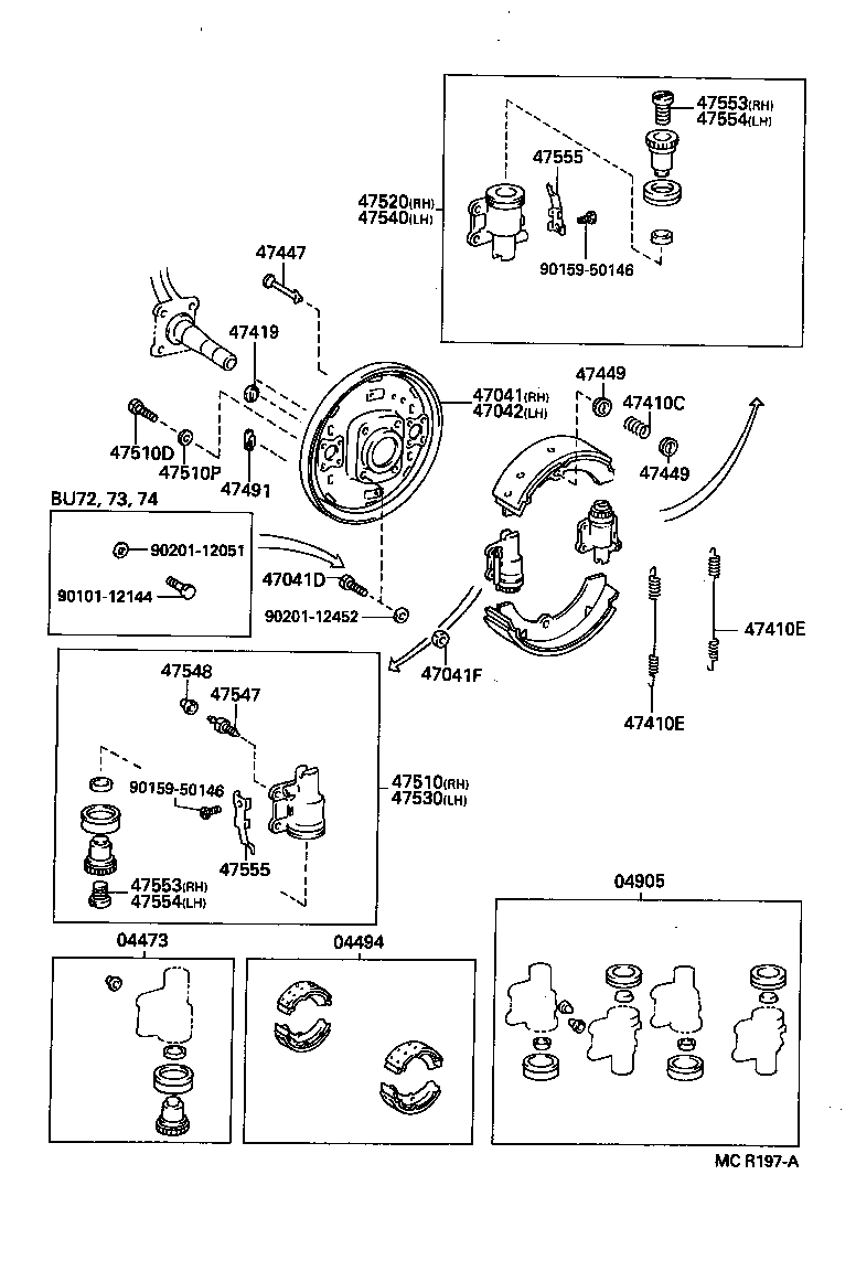  DYNA TOYOACE QUICK |  FRONT DRUM BRAKE WHEEL CYLINDER BACKING PLATE