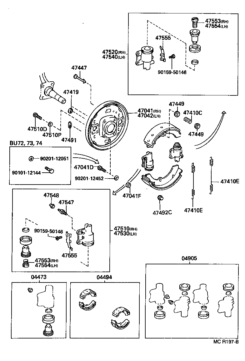  DYNA TOYOACE |  FRONT DRUM BRAKE WHEEL CYLINDER BACKING PLATE