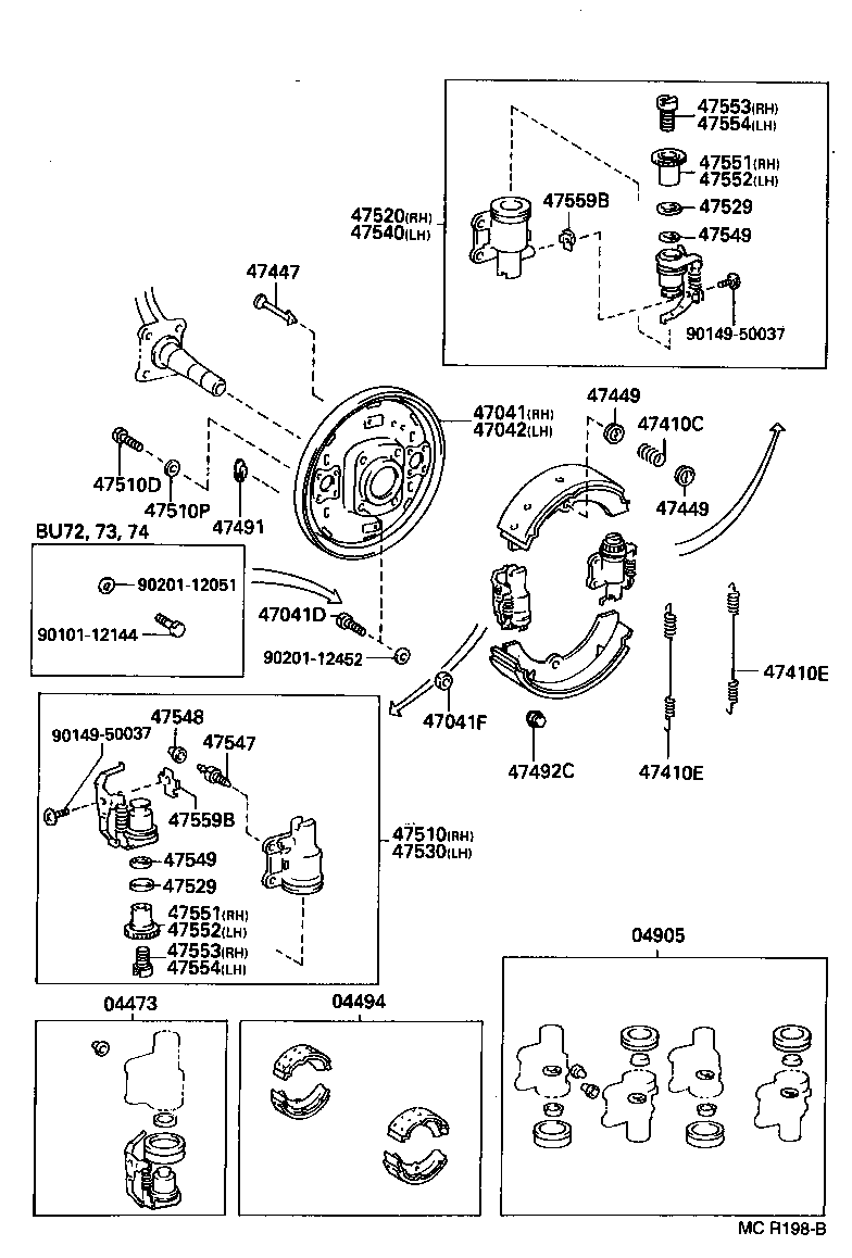  DYNA TOYOACE |  FRONT DRUM BRAKE WHEEL CYLINDER BACKING PLATE