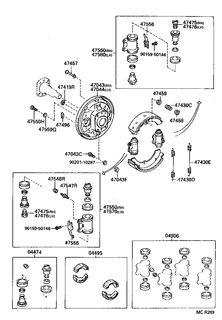  DYNA TOYOACE QUICK |  REAR DRUM BRAKE WHEEL CYLINDER BACKING PLATE