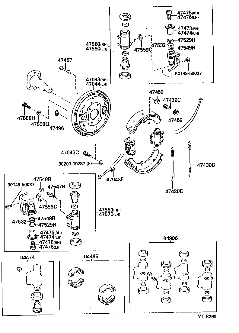  DYNA TOYOACE QUICK |  REAR DRUM BRAKE WHEEL CYLINDER BACKING PLATE
