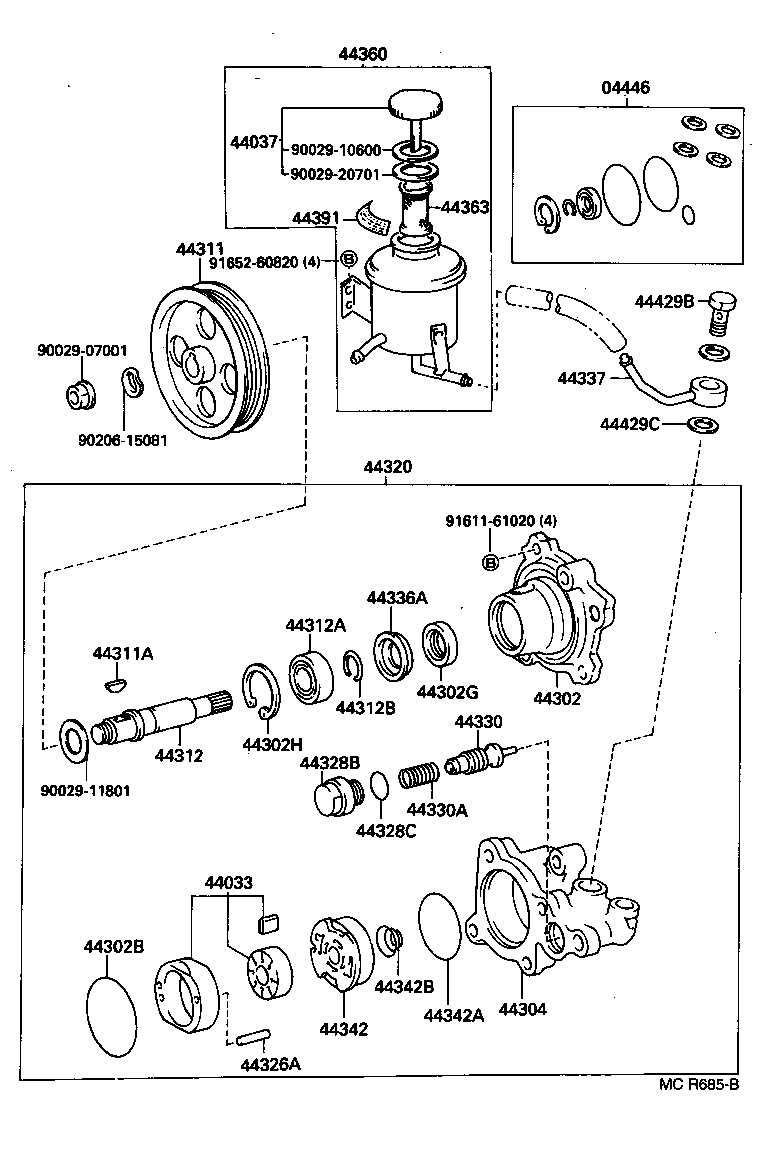  DYNA TOYOACE |  VANE PUMP RESERVOIR POWER STEERING