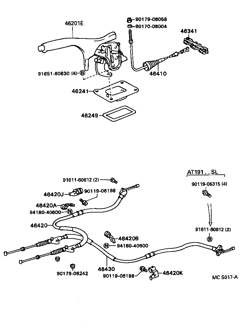 CARINA FF |  PARKING BRAKE CABLE