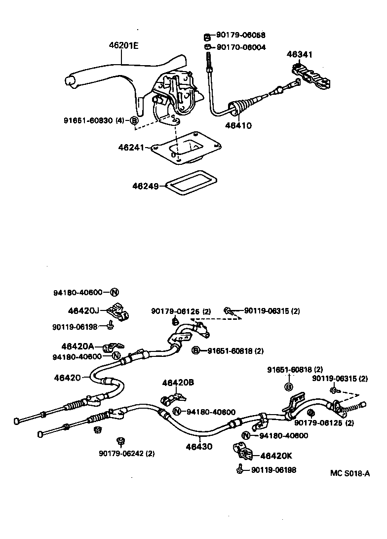  CARINA FF |  PARKING BRAKE CABLE