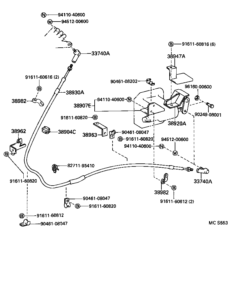  DYNA TOYOACE |  POWER TAKE OFF LEVER LINK