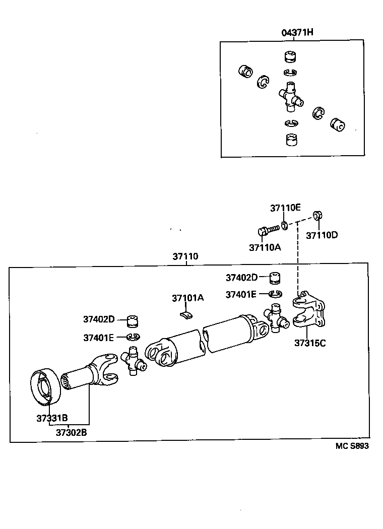  HIACE TRUCK |  PROPELLER SHAFT UNIVERSAL JOINT