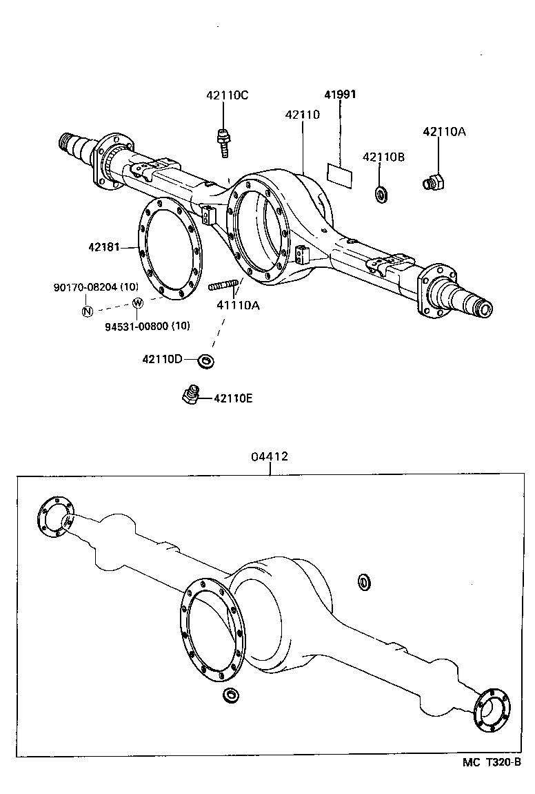  HIACE TRUCK |  REAR AXLE HOUSING DIFFERENTIAL