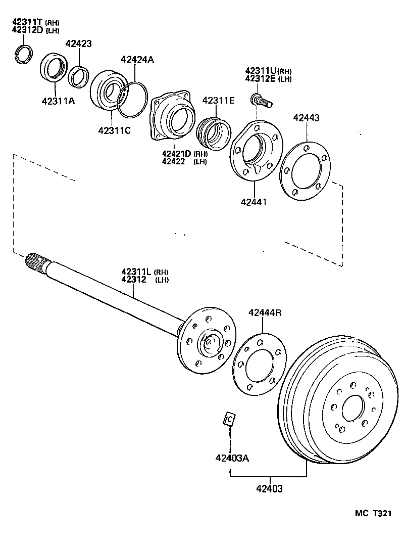 HIACE TRUCK |  REAR AXLE SHAFT HUB