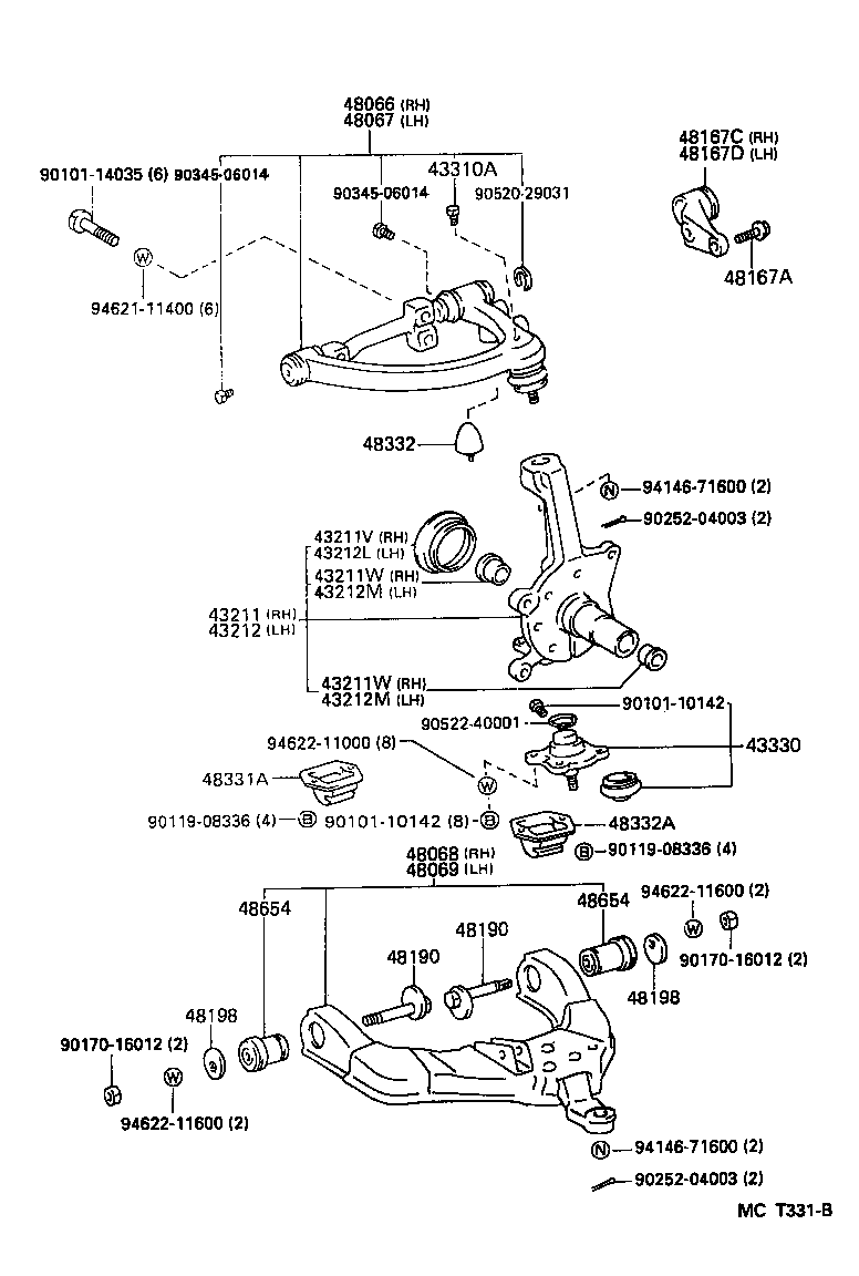  HIACE TRUCK |  FRONT AXLE ARM STEERING KNUCKLE