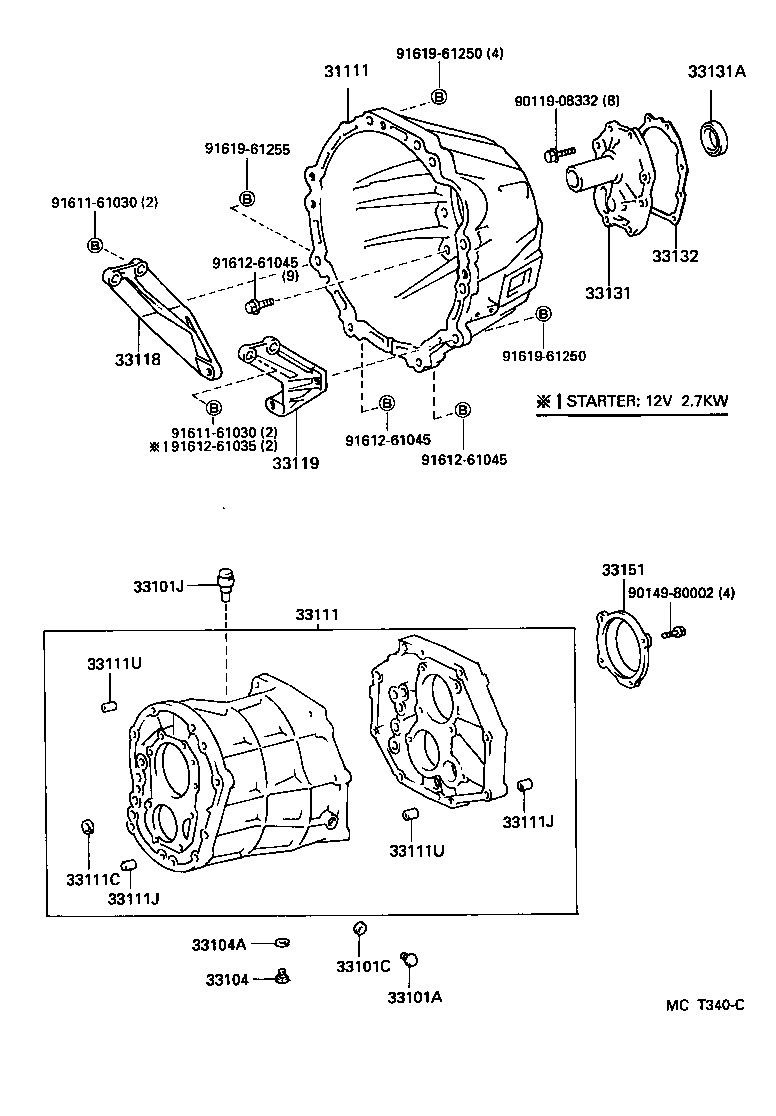  HIACE TRUCK |  CLUTCH HOUSING TRANSMISSION CASE MTM