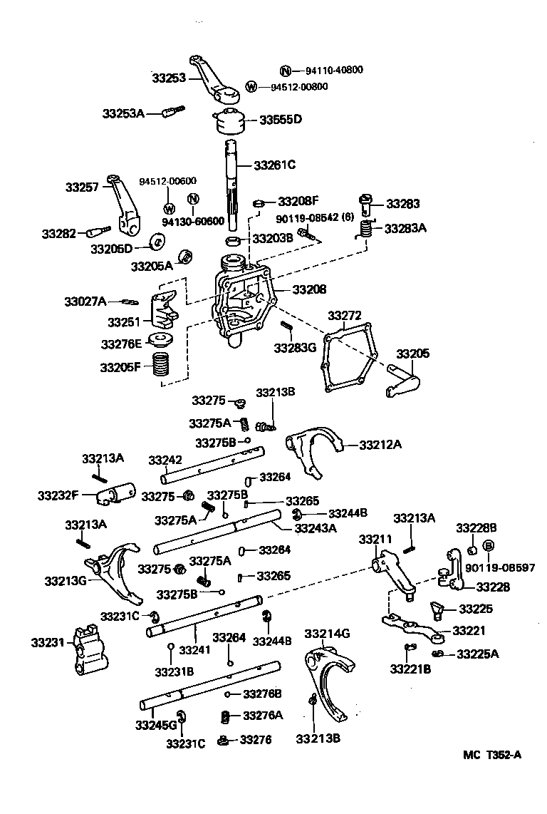  HIACE TRUCK |  GEAR SHIFT FORK LEVER SHAFT MTM