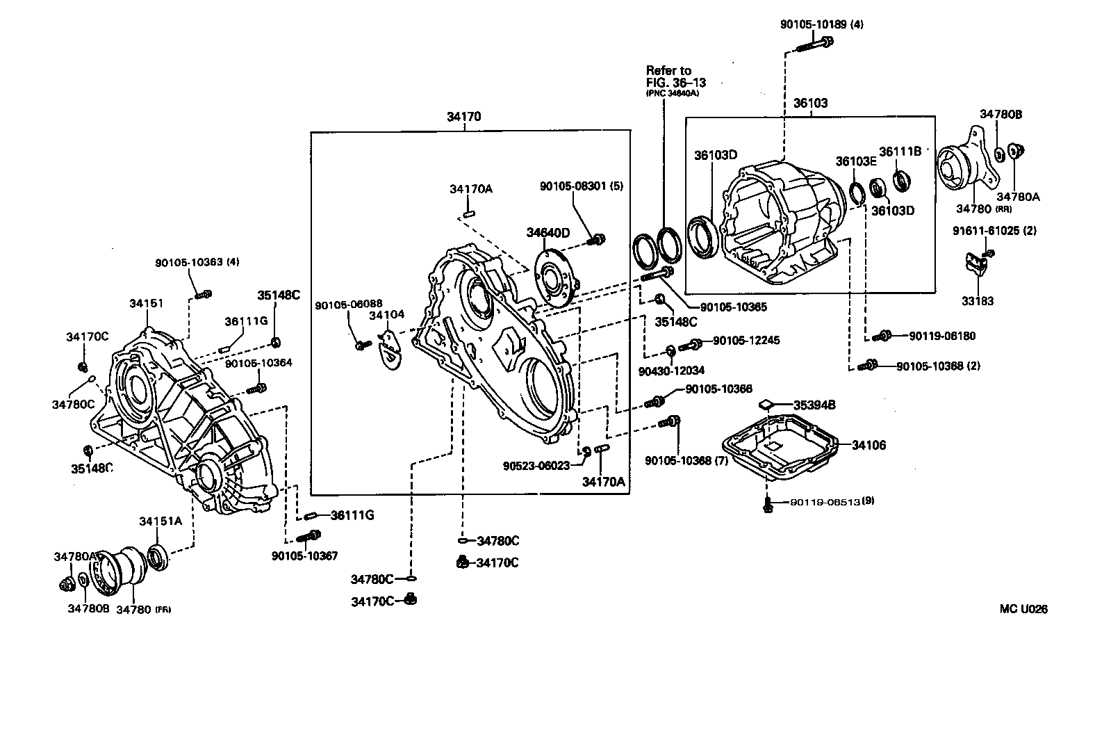  CROWN CROWN MAJESTA |  TRANSFER CASE EXTENSION HOUSING