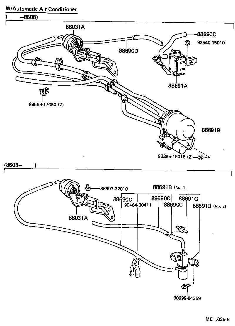  MR2 |  HEATING AIR CONDITIONING VACUUM PIPING