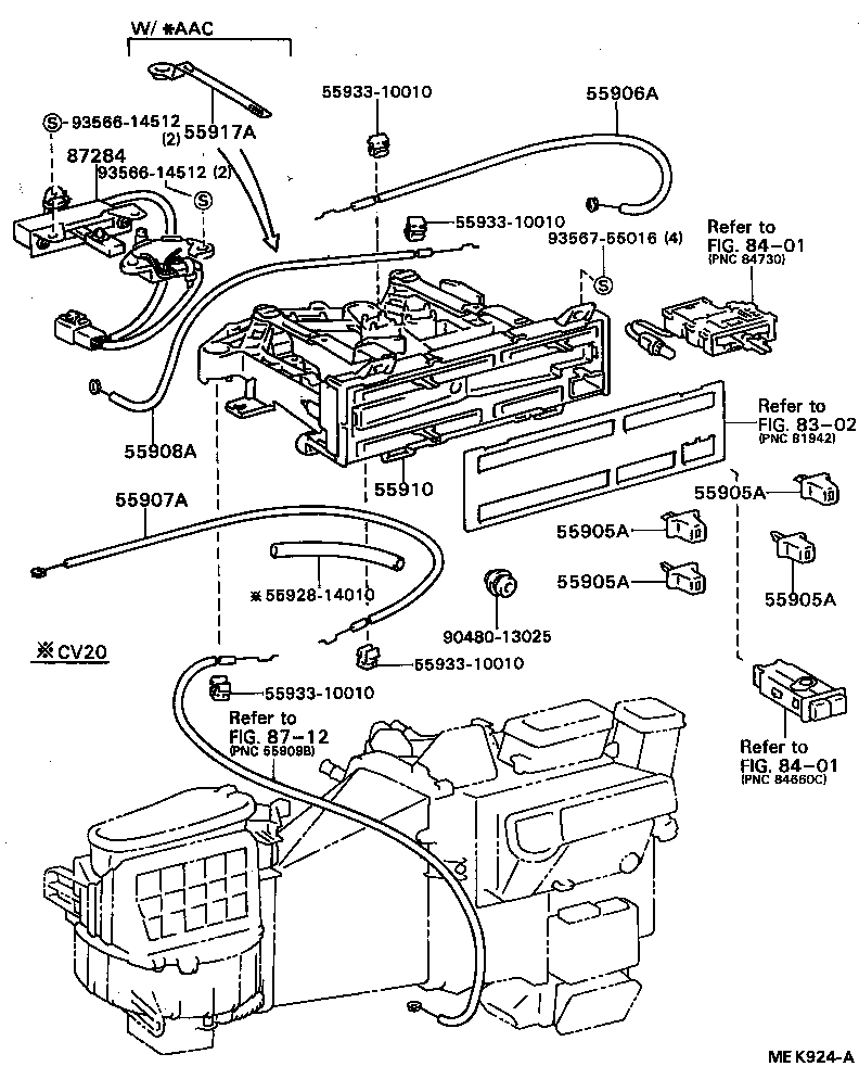  CAMRY VISTA |  HEATING AIR CONDITIONING CONTROL AIR DUCT