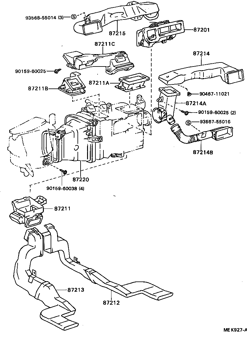  CAMRY VISTA |  HEATING AIR CONDITIONING CONTROL AIR DUCT