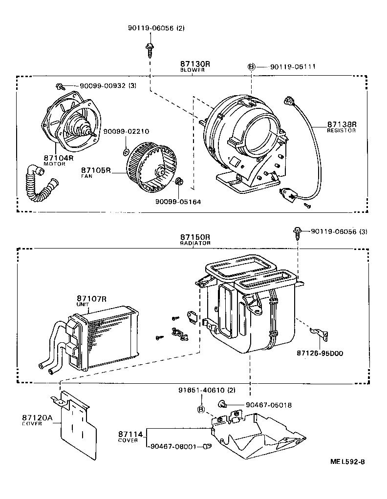  TOWN MASTERACE V WG |  HEATING AIR CONDITIONING HEATER UNIT BLOWER