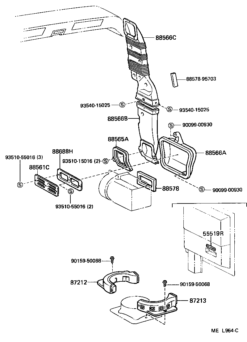  LITEACE VAN WAGON |  HEATING AIR CONDITIONING CONTROL AIR DUCT