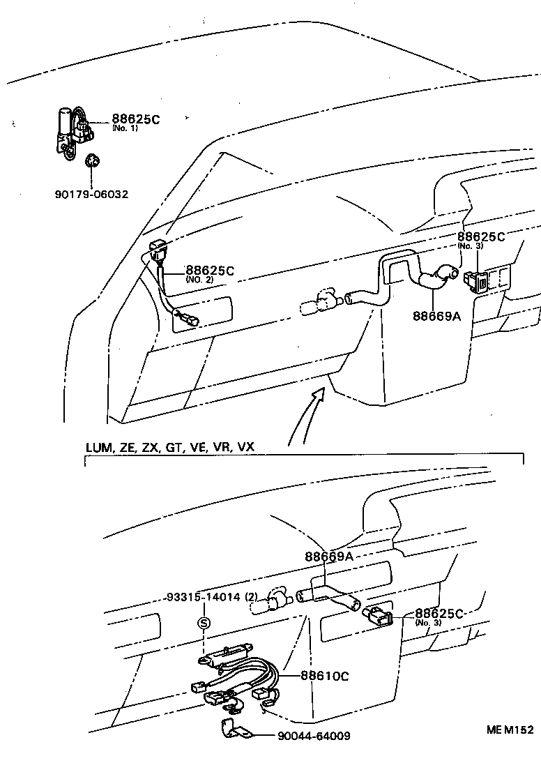  CAMRY VISTA |  HEATING AIR CONDITIONING CONTROL AIR DUCT