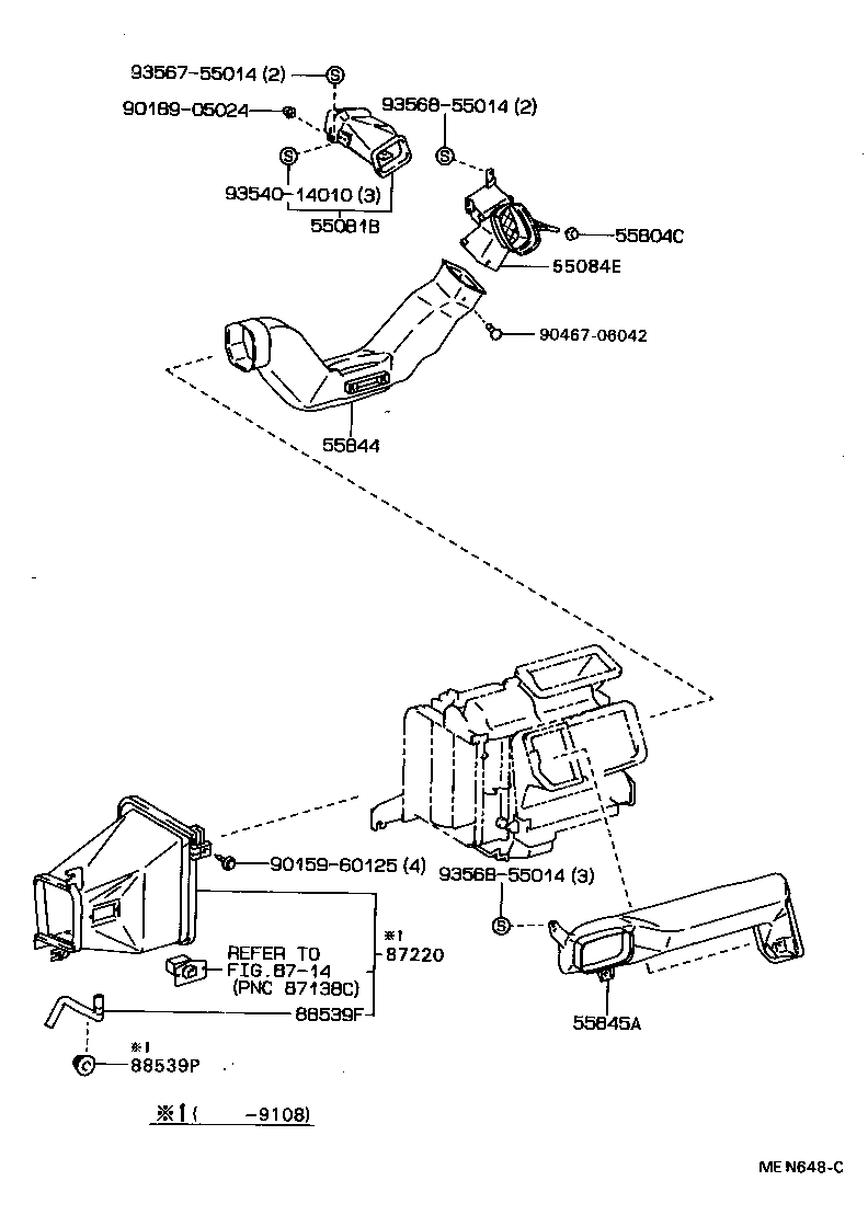  CELICA |  HEATING AIR CONDITIONING CONTROL AIR DUCT