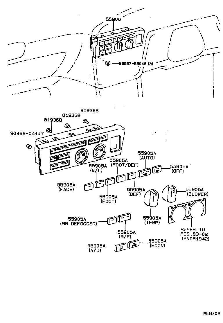  CAMRY VISTA |  HEATING AIR CONDITIONING CONTROL AIR DUCT