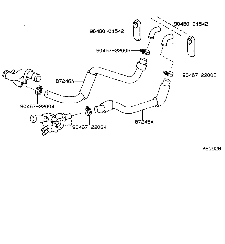  CORSA TERCEL |  HEATING AIR CONDITIONING WATER PIPING