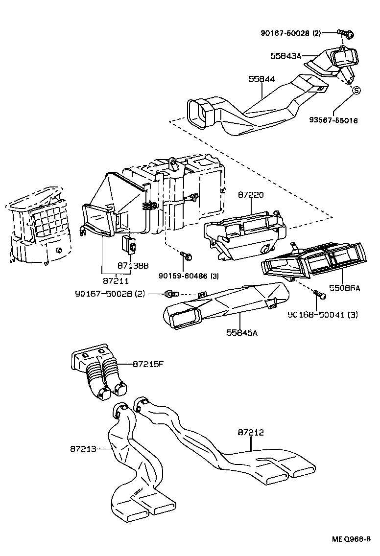  COROLLA 2 |  HEATING AIR CONDITIONING CONTROL AIR DUCT