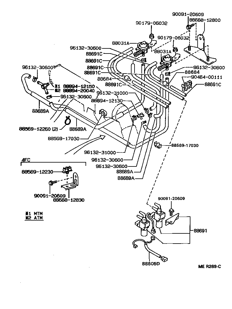  SPRINTER CARIB |  HEATING AIR CONDITIONING VACUUM PIPING