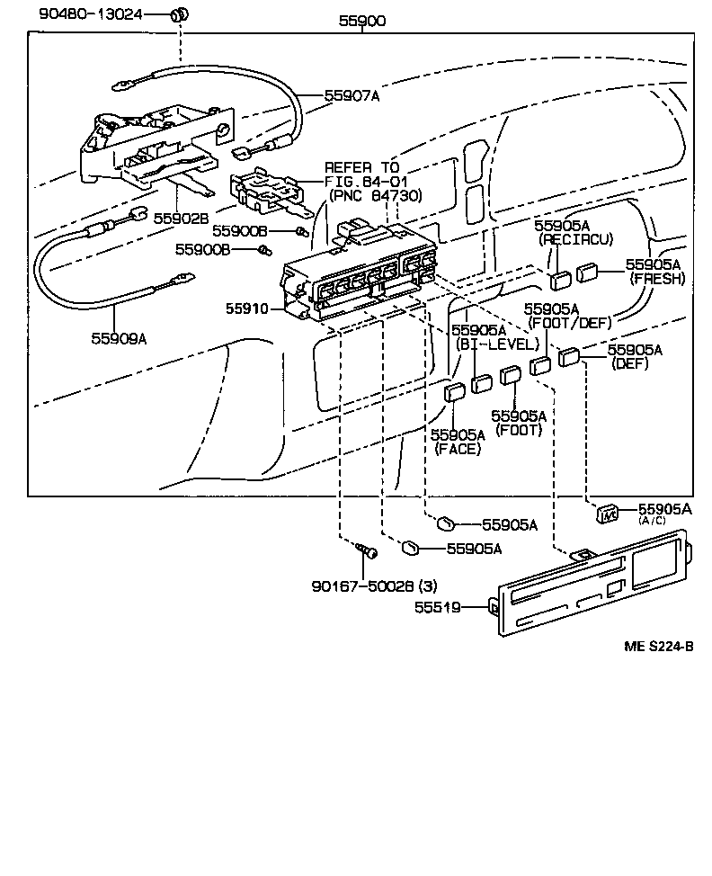  HILUX |  HEATING AIR CONDITIONING CONTROL AIR DUCT